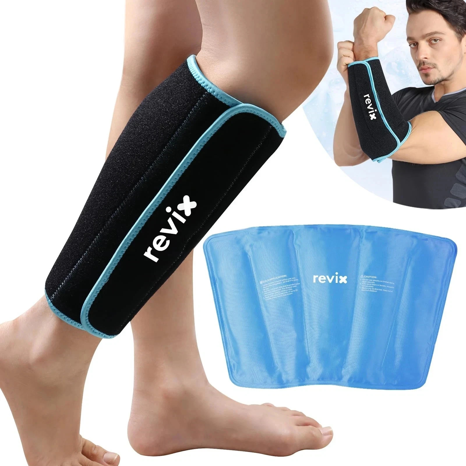 Shin Ice Pack Reusable Leg Ice Pack Wrap Cold Therapy Compression Sleeve for ...