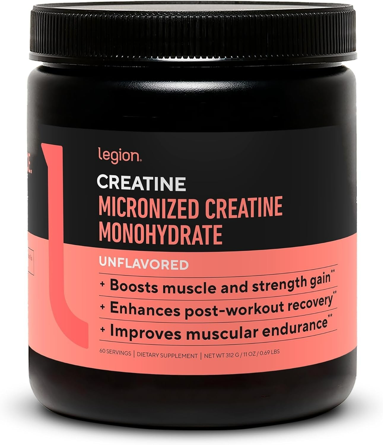 LEGION Creatine Monohydrate – Micronized Pure Powder Muscle, Strength & Recovery