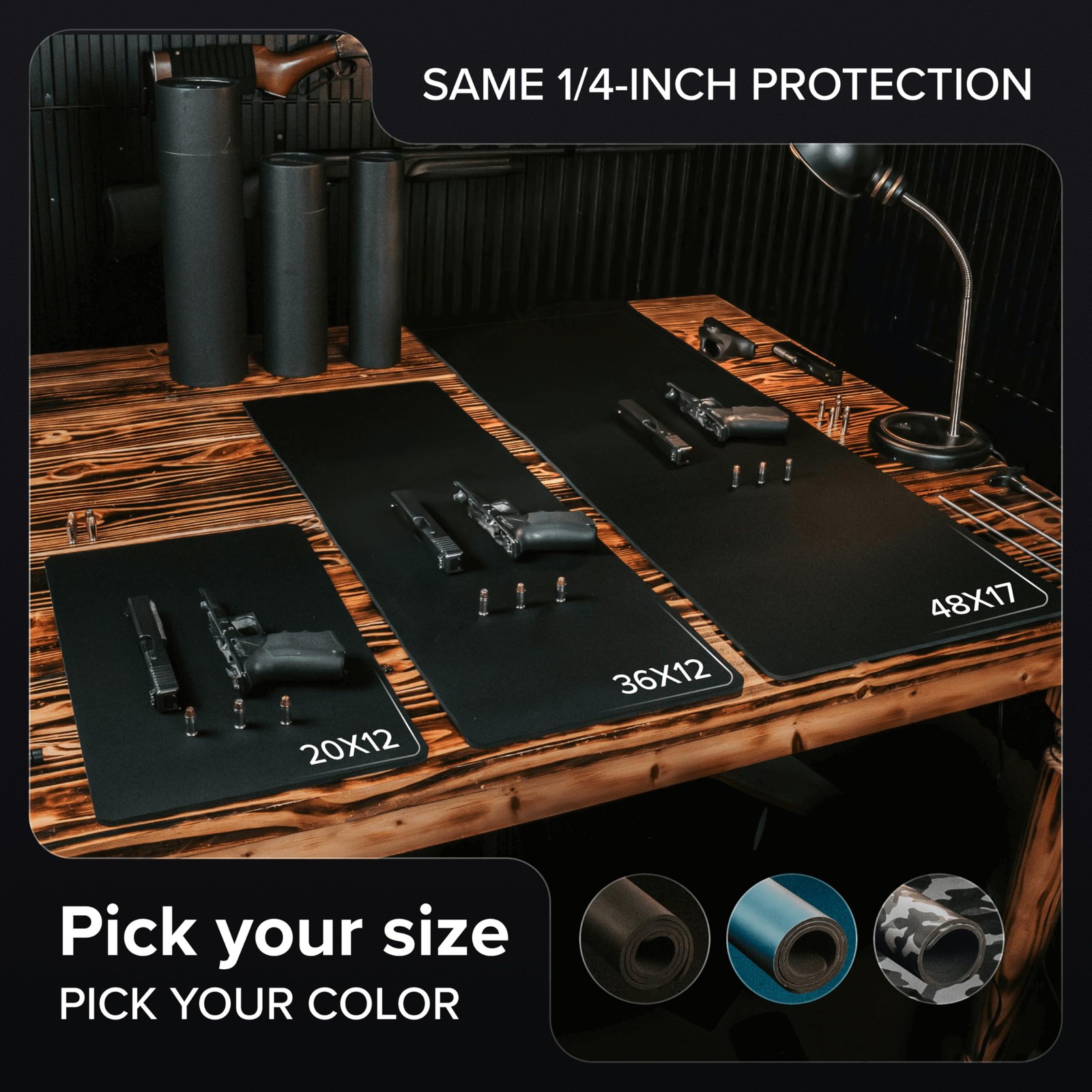 Falko Tactical Premium Gun Cleaning Mat - 3 Sizes, Oil/Solvent Resistant, Non-Sl