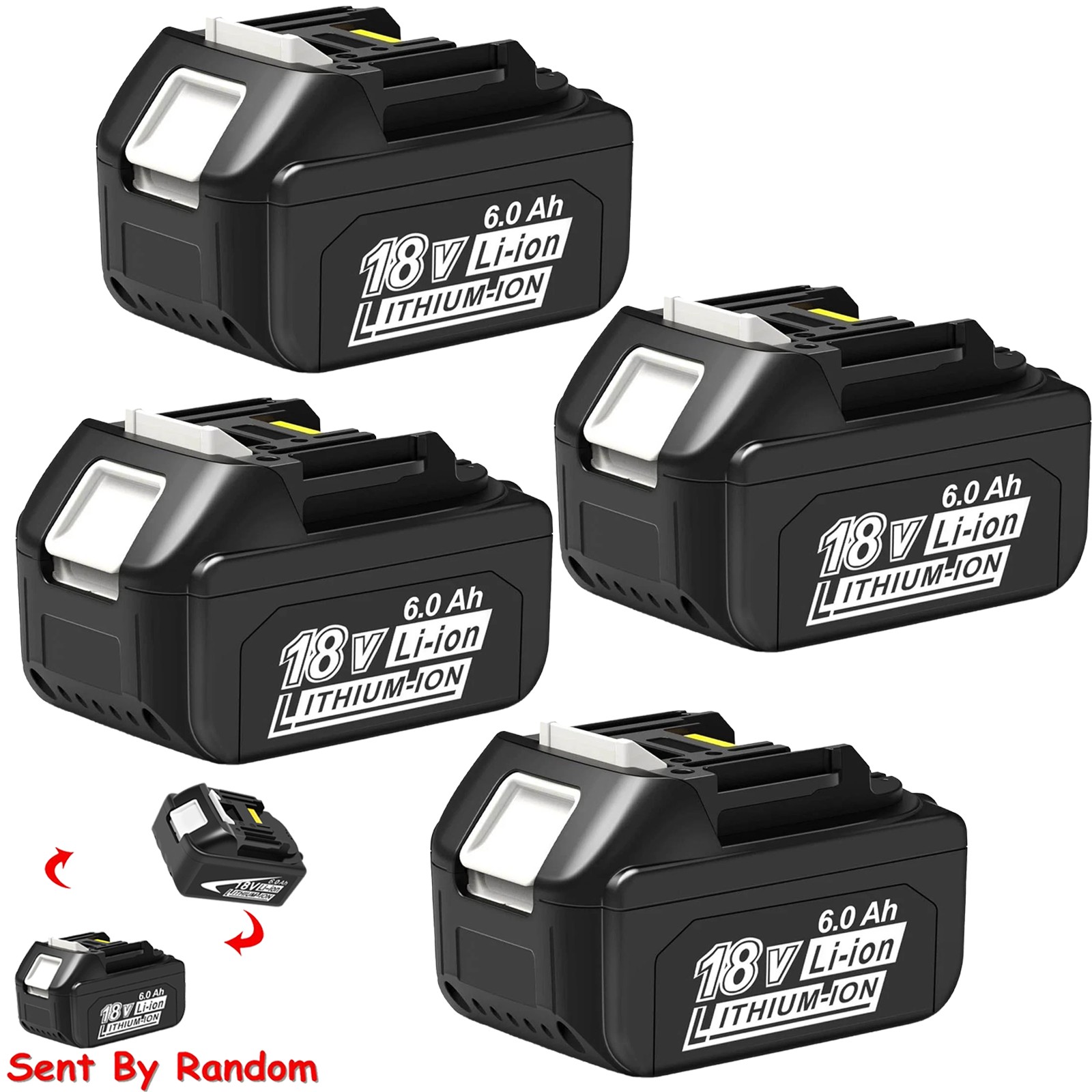 4 PACK 6.0Ah 18V Lithium-Ion Battery For Makita BL1860B BL1850B BL1840B BL1815B