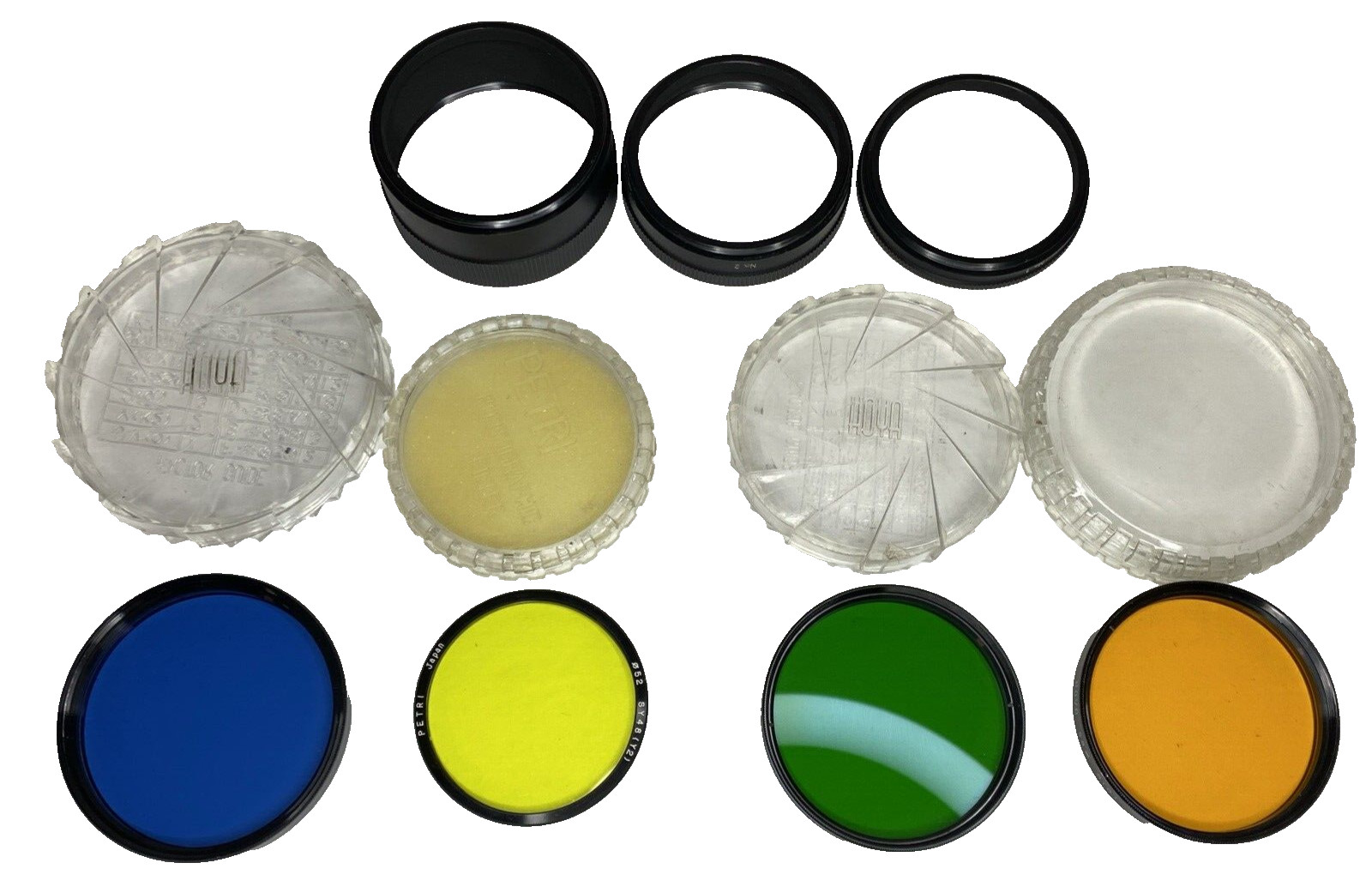 SLR Camera Filters and tubes- 3 Hoya, 1Petri Filters& 1/2/3 Extension tubes-58mm