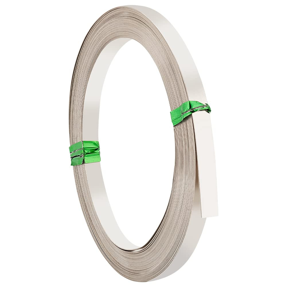 19.7 Feet 5mm Wide Flat Bezel Wire, 32 Gauge Nickel Silver Wire, Platinum DIY Be