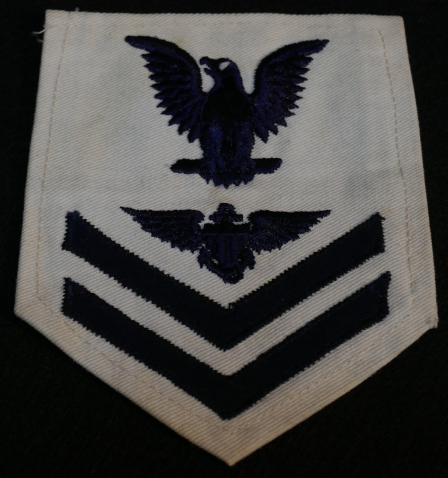 WWII USN Navy Aviator Pilot 2nd Class Petty Officer Rate Patch 1943 Summer White