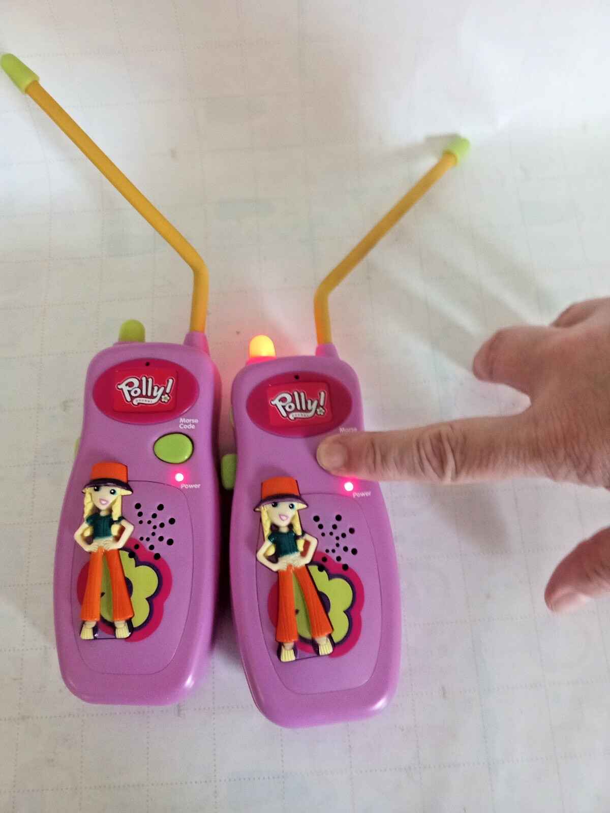 Polly Pocket Walkie Talkies 2004 Top Toys Morse Code Button EUC Everything Works