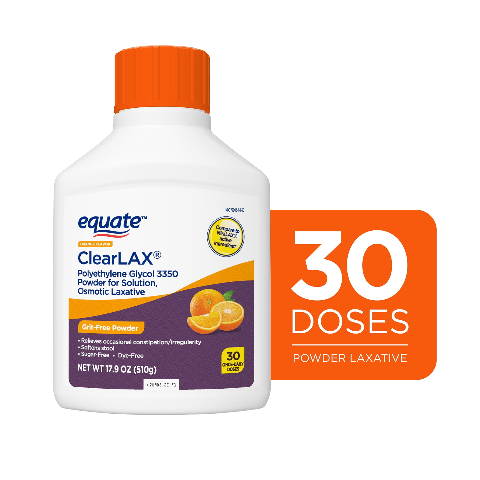 Clearlax Polyethylene Glycol 3350 Powder for Solution, Orange, 30 Doses