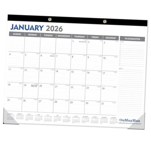 Large Desk Calendar 2026-2027 - 18 Months from Jan. 2026 through Jun. 2027,
