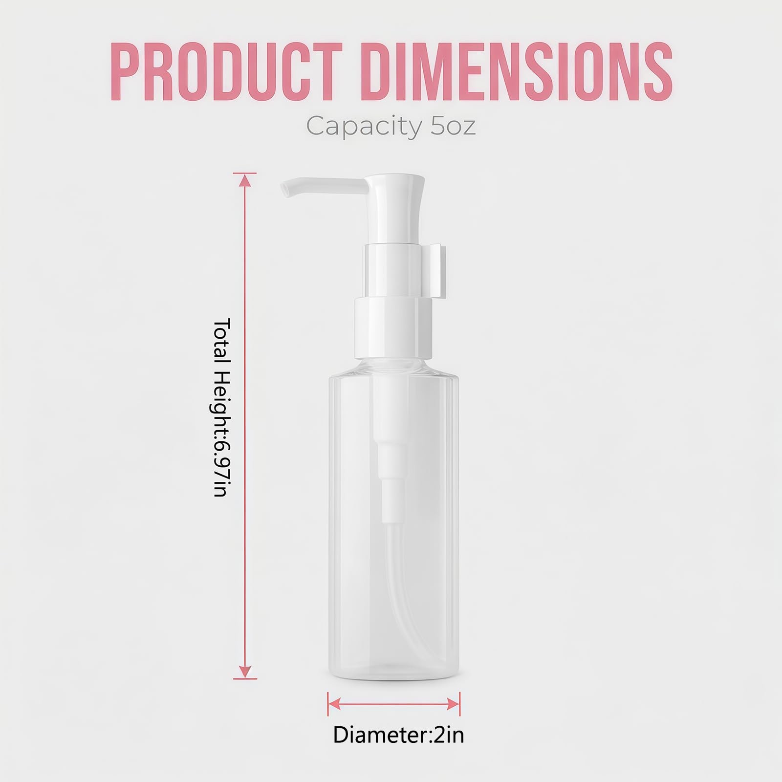 2PCS 150ml/5oz Empty Clear Plastic Flat Pump Bottles with Travel Lock Lotion ...