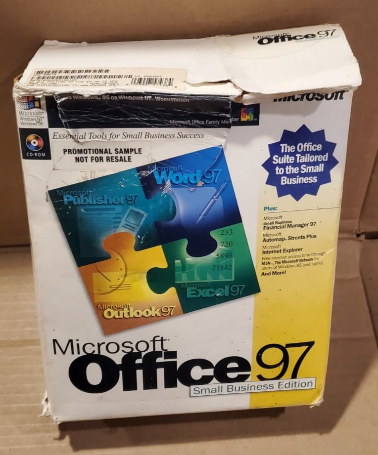 Microsoft Office 97 Small business dition Retail Package - Promotional Sample