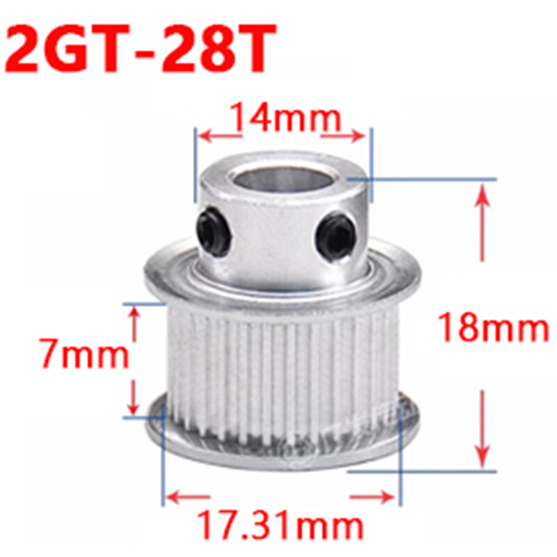 2GT 28T-50Teeth Timing Pulley With Step Synchronous Wheel For 6mm Width Belt