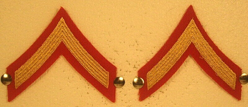 USMC US Marine Corps Male Private First Class Dress Blue Jacket Stripes Pair V4
