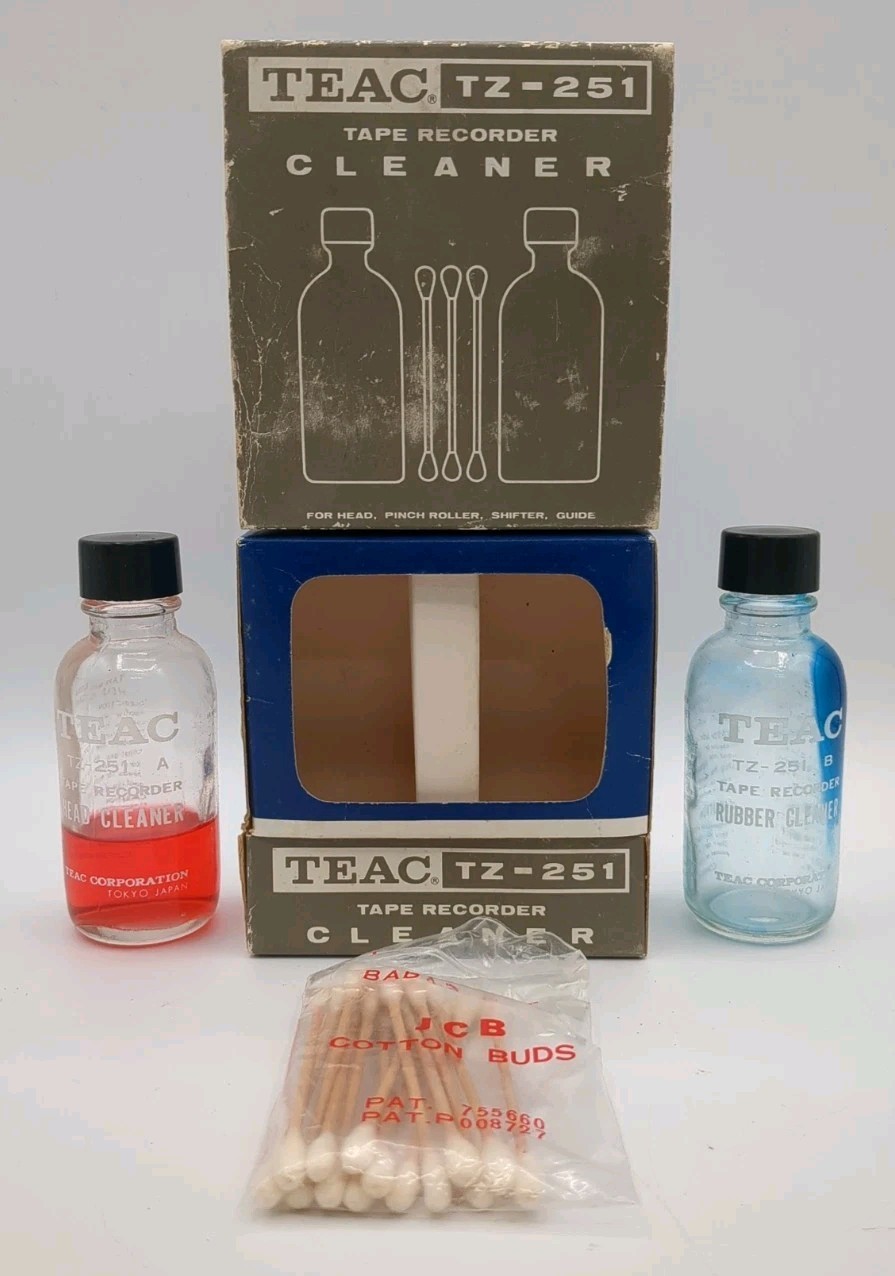 OEM TEAC TZ-251 Head Cleaner & Rubber Cleaner Kit W/ Cotton Swabs