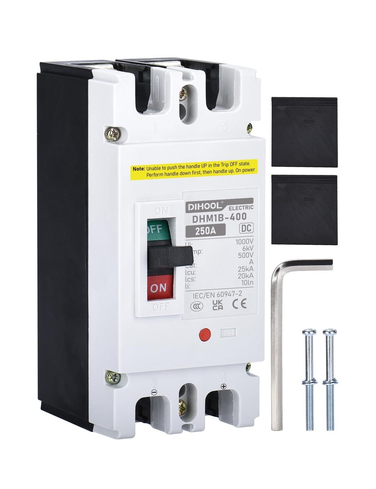 DIHOOL Battery DC Disconnect Switch, 250 Amp DC Breaker for Main Power, Solar...