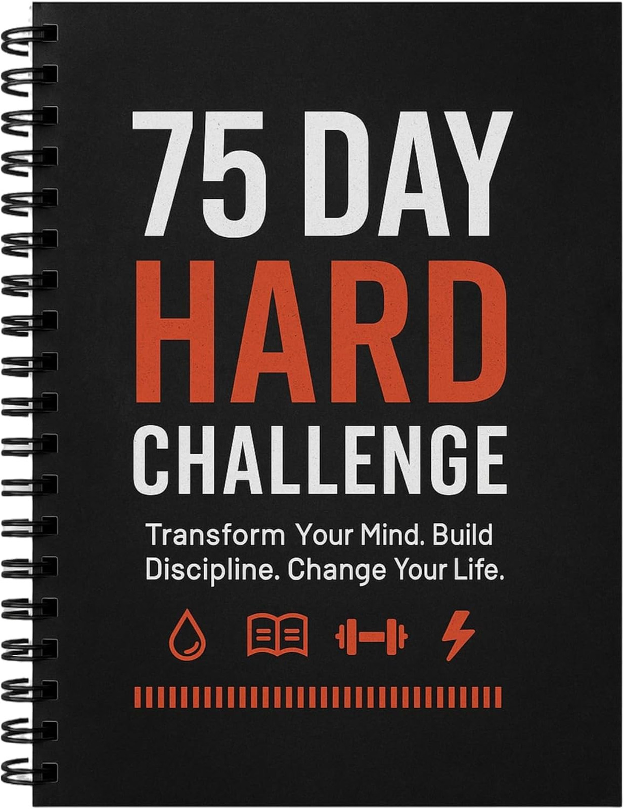 75 Day Hard Challenge Journal with PVC Cover, Daily Weekly Monthly Planner and