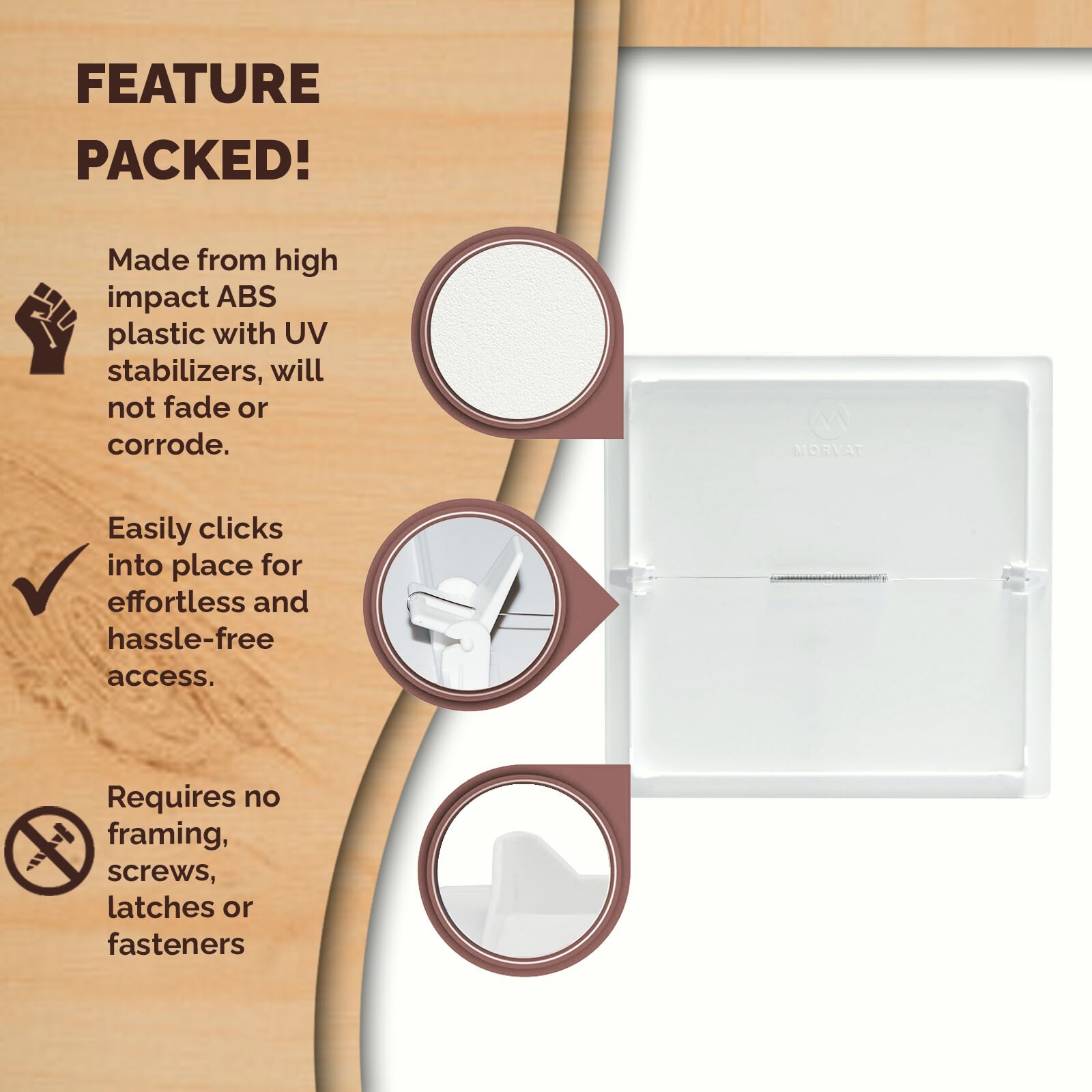 Morvat 12x12 Spring Access Panel for Drywall & Ceiling, 2 Pack