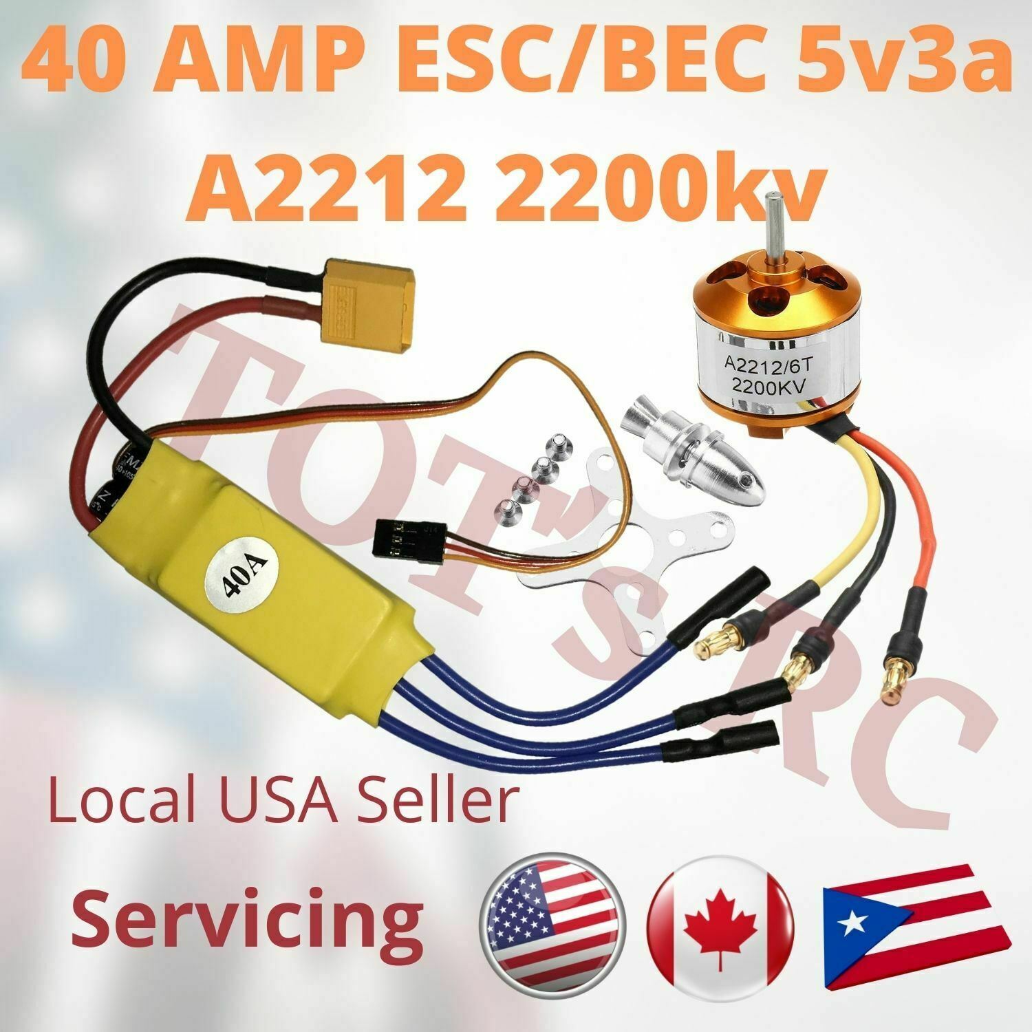 A2212 2200KV Motor | 40A ESC 4s ESC| DEANS - XT60 | rc airplane heli drone FPV