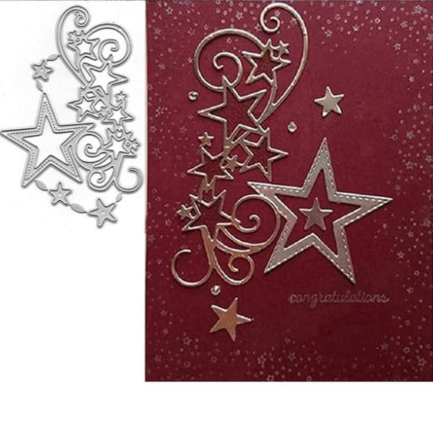 1Pc Silver Star Cluster Edge Cutting Dies for Card Making, Scrapbooking Die-C...