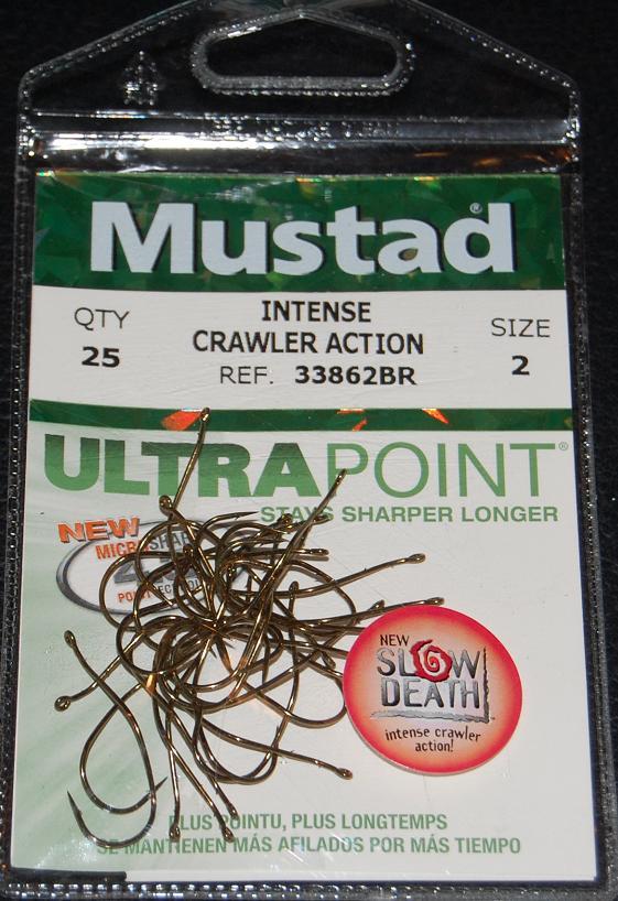 25 Mustad 33862BR Bronze Slow Death Hooks Size 2 Ultra Point Intense Crawler