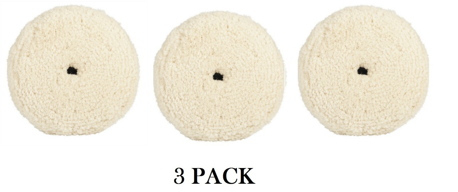 Wizards 11203 50/50 Blended 7" Finish Cut Wool Cutting Buffing Pad - 3 Pack