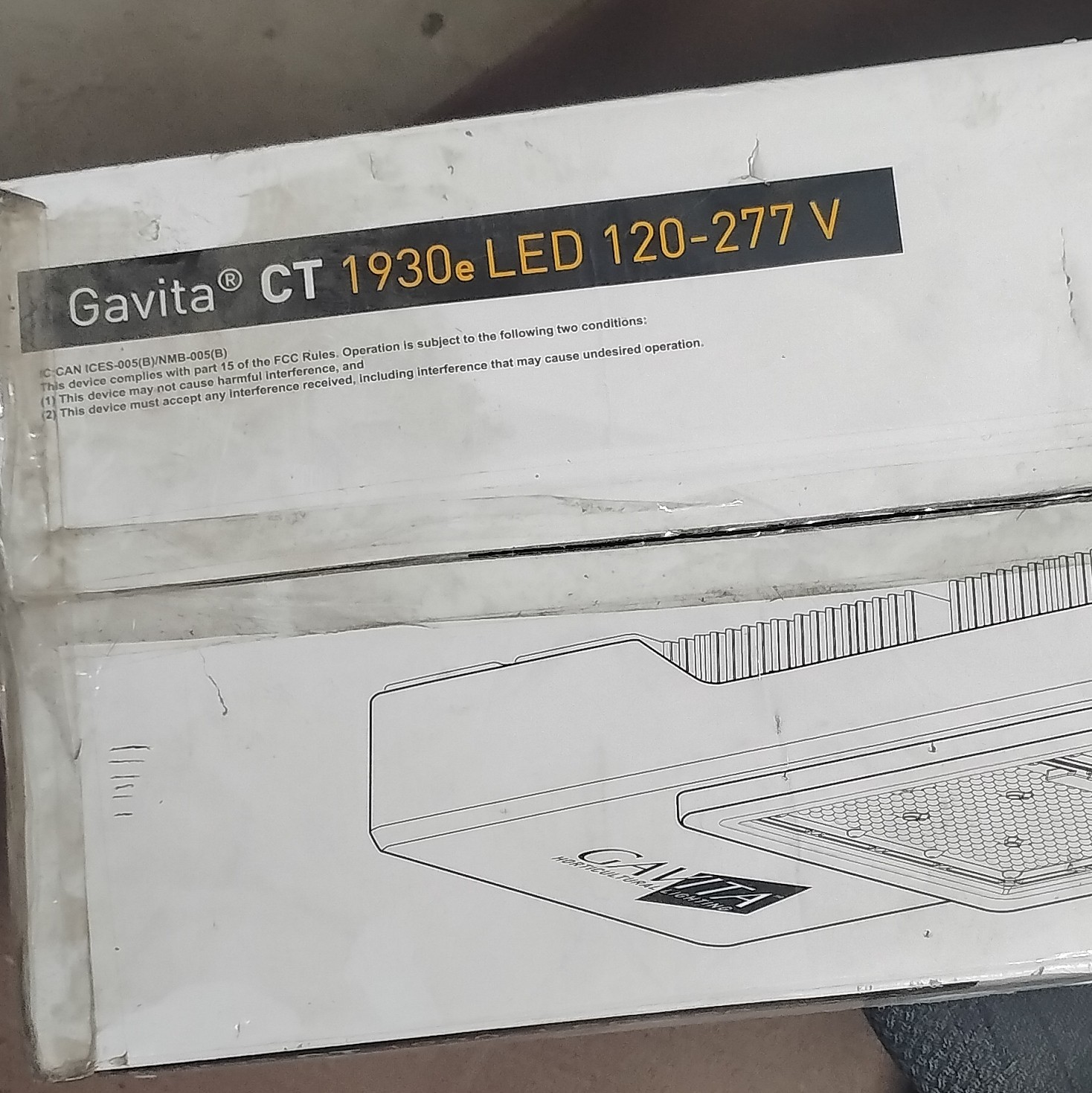 Gavita CT 1930e LED Grow Light Fixture 120-277V 120° Beam Angle