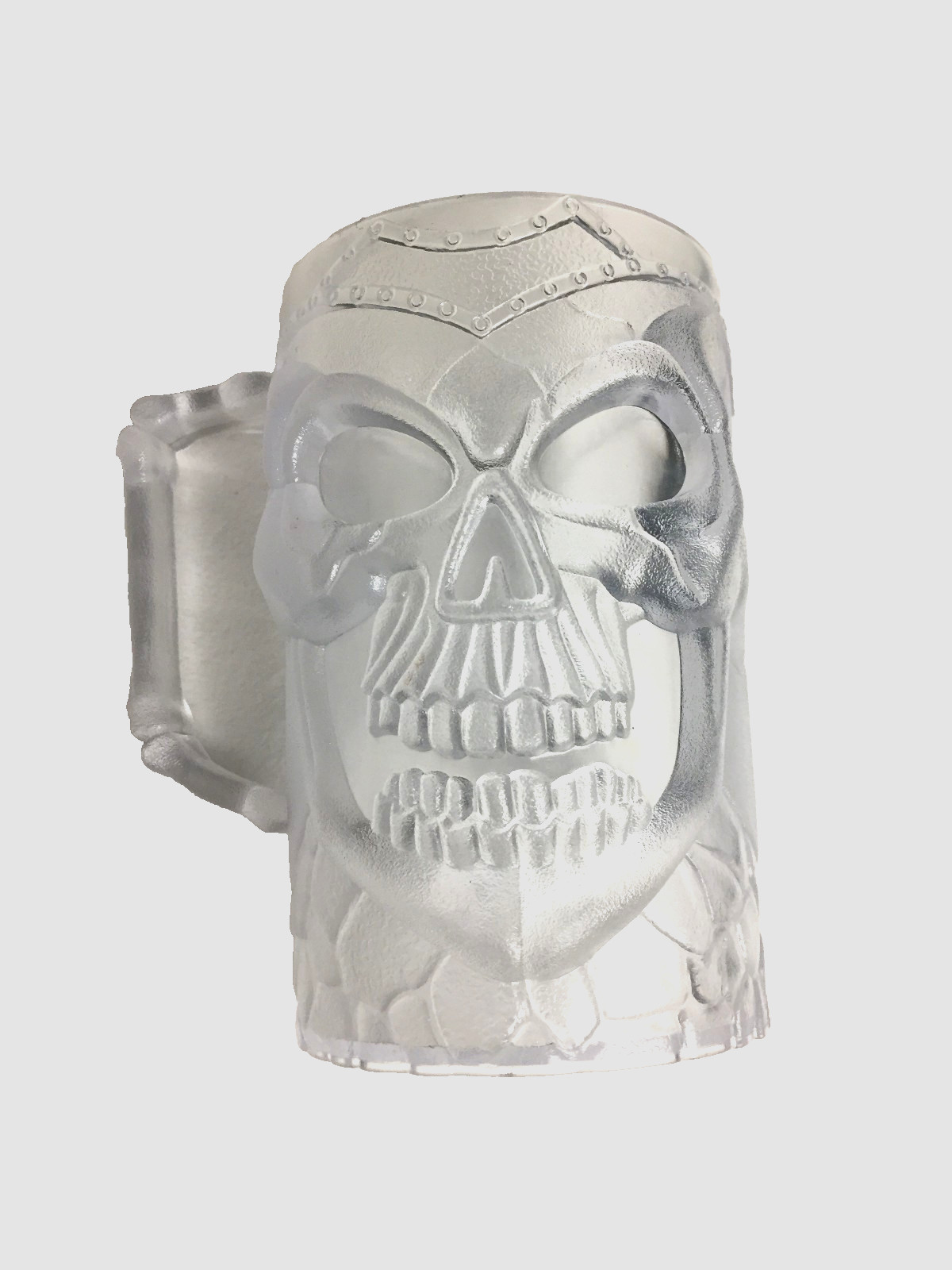 Skull Mug Black light sensitive Plastic 6" High 3d face Crown, Pencil pen holder