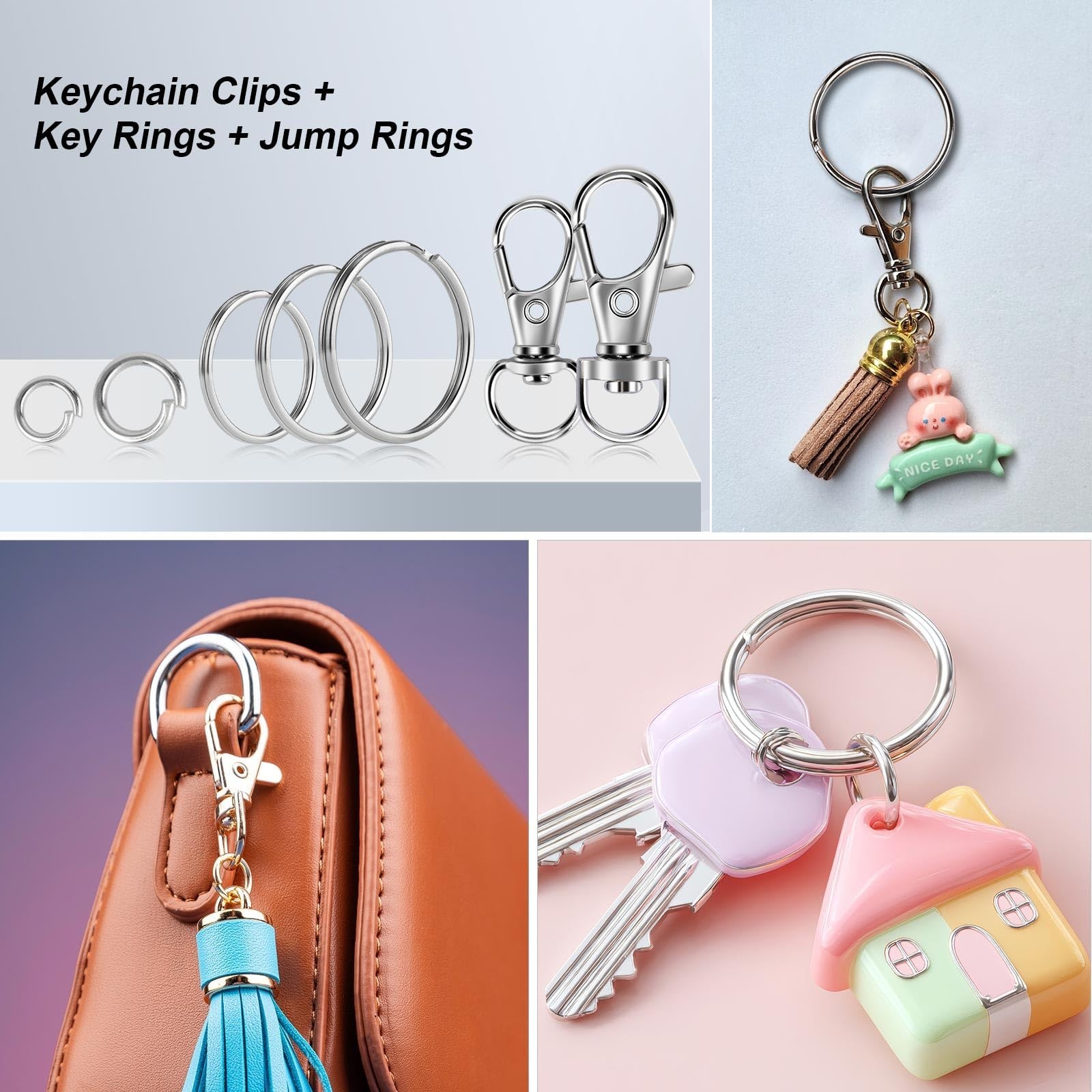 523PCS Keychain Making Kit, Keychain Making Supplies Including Keychains Clip...