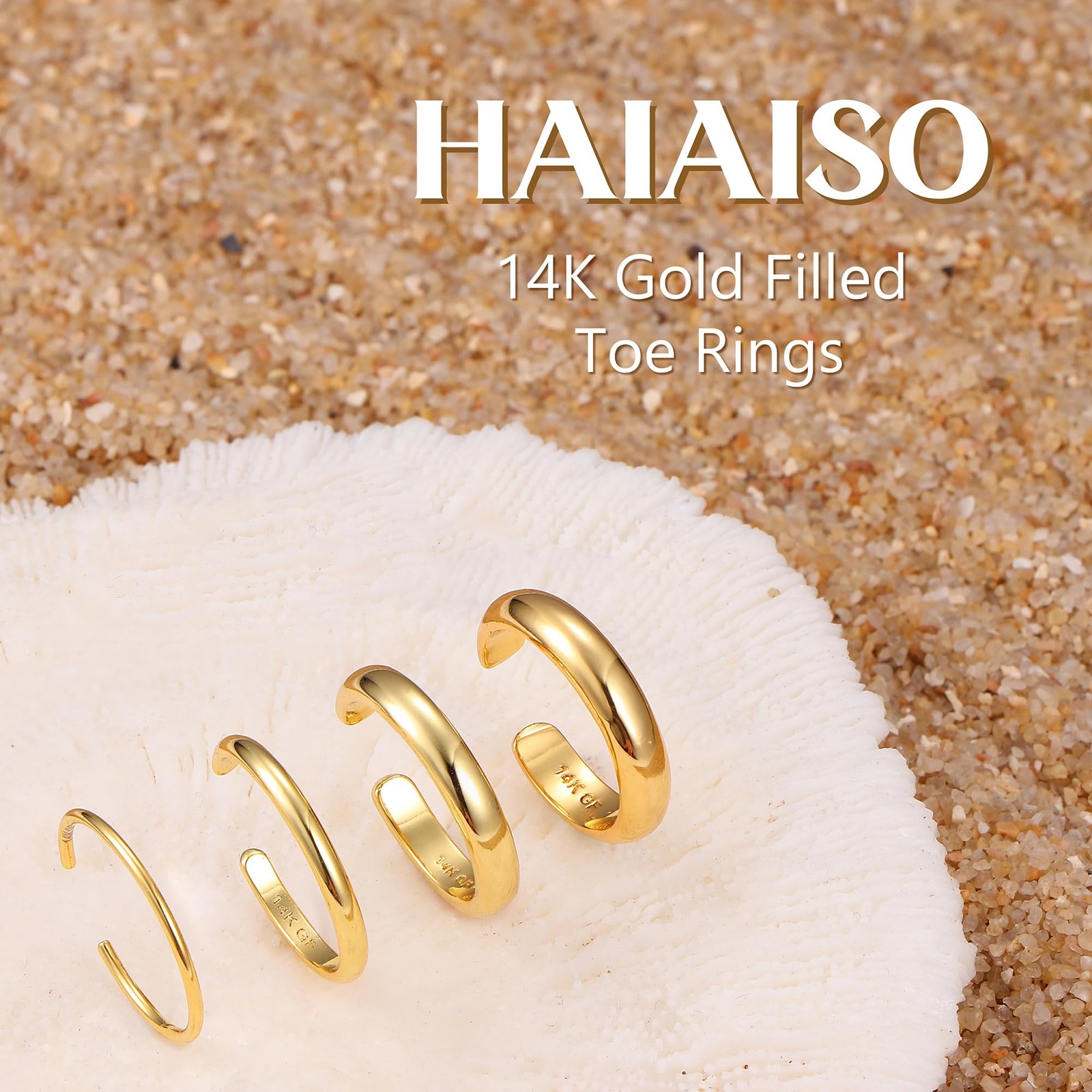 14K Gold Plated Toe Rings Adjustable Toe Ring for Women Thin Toe Rings Open B...