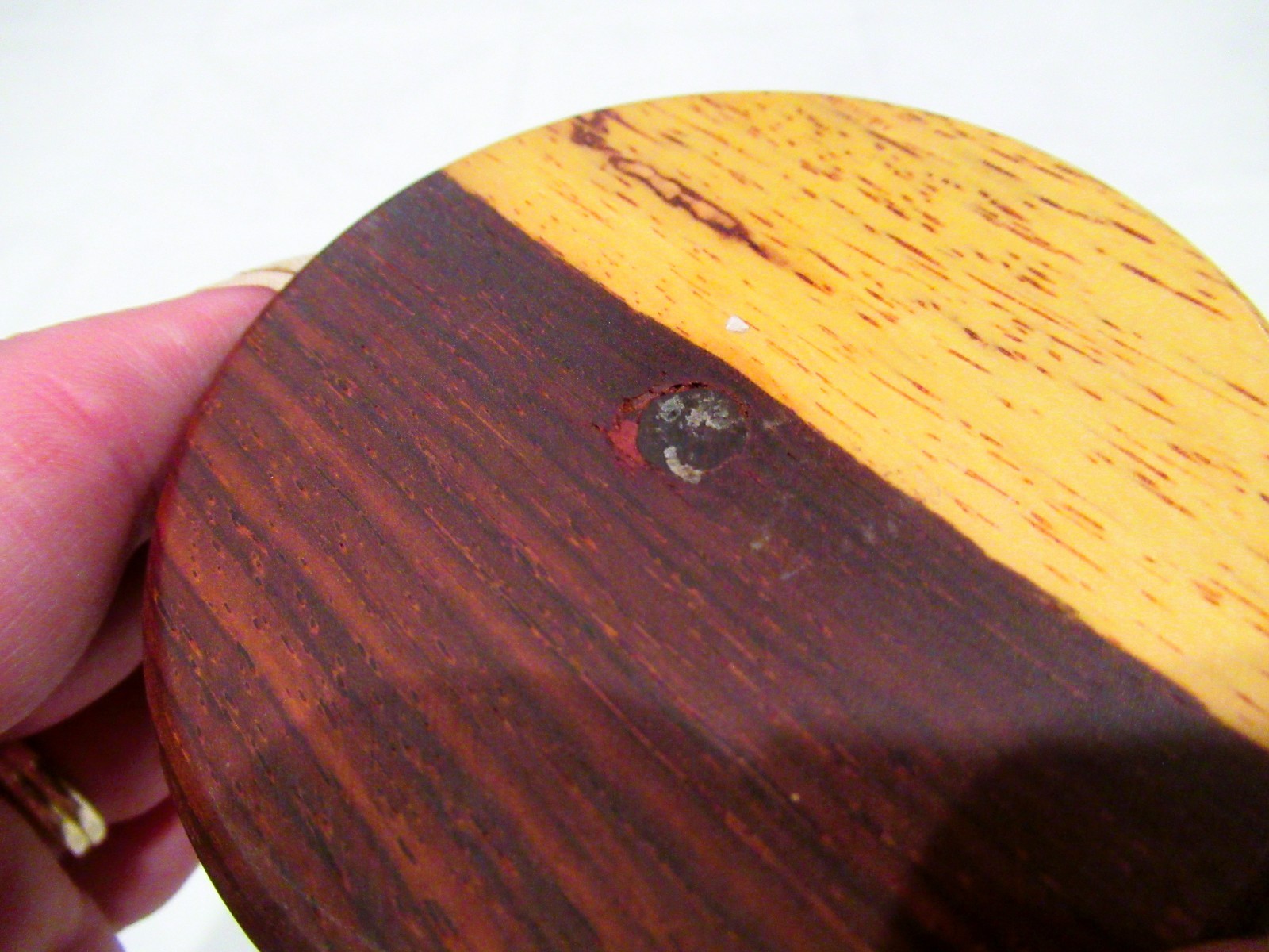 Two-tone wooden box 3.25" diameter