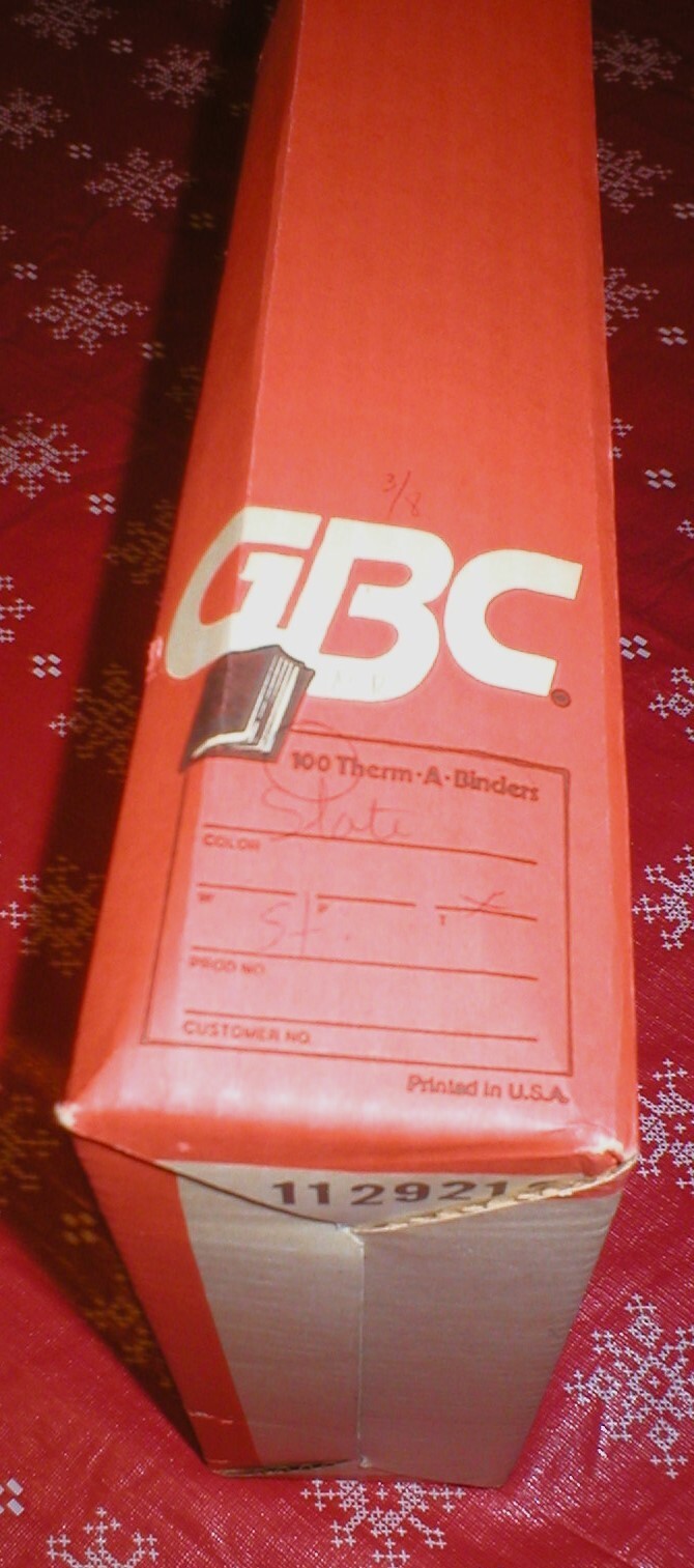 GBC GRAY THERM-A-BINDERS OPEN BOX SOLD AS IS