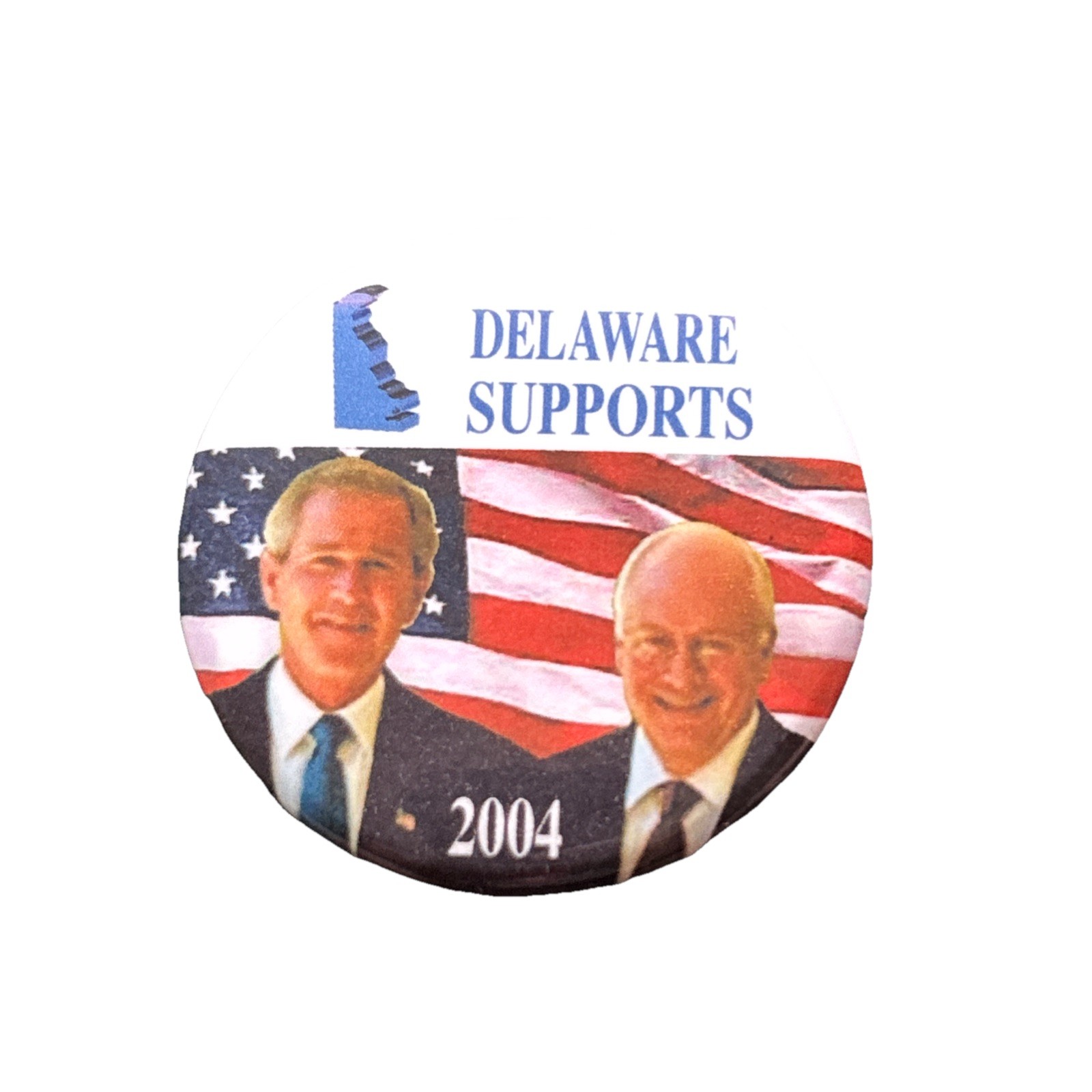 2004 George W. Bush for President Delaware 50 State Pin 1.75" Button Cheney