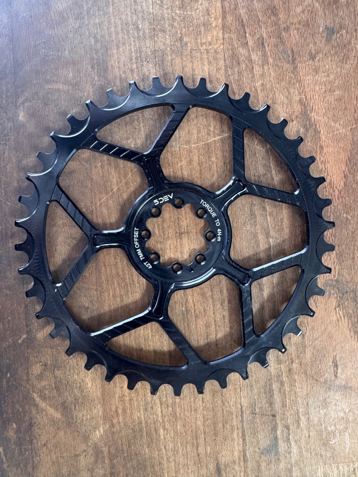 5DEV 8 bolt 42t 7mm offset chainring Black NEW Aluminum