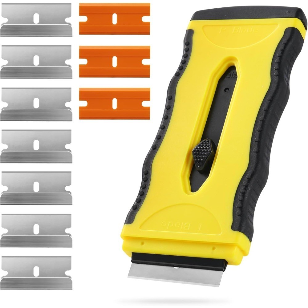 Glass Stove Top Scraper Tool Dual-End Ceramic Cooktop Scraper with 10