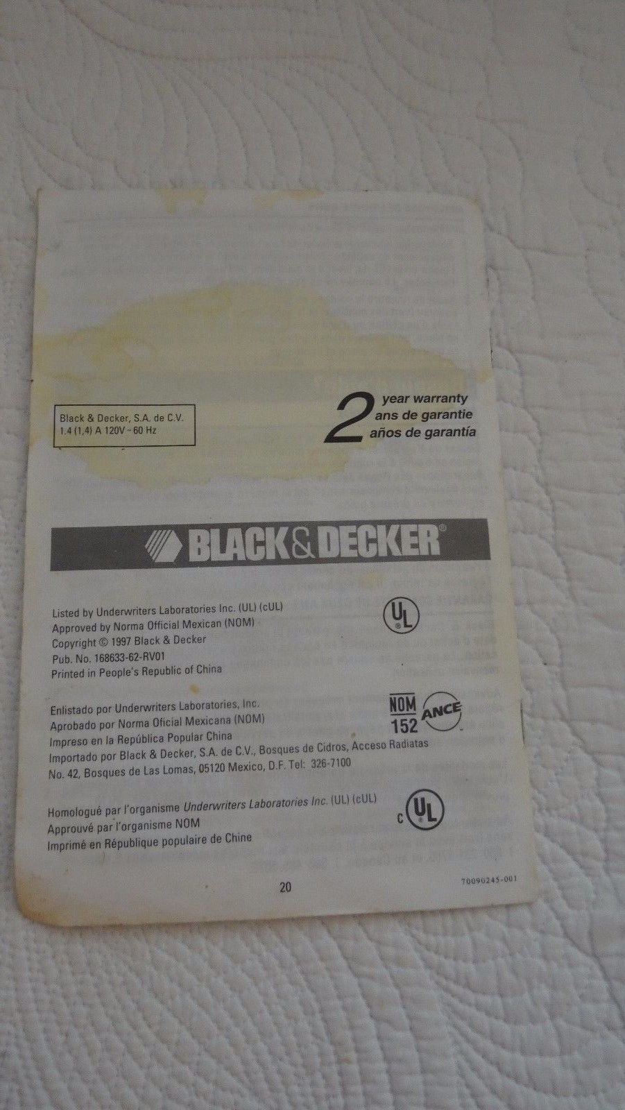 Black & Decker Spacemaker Can Opener User Owner's Manual EC75 / EC85 Series