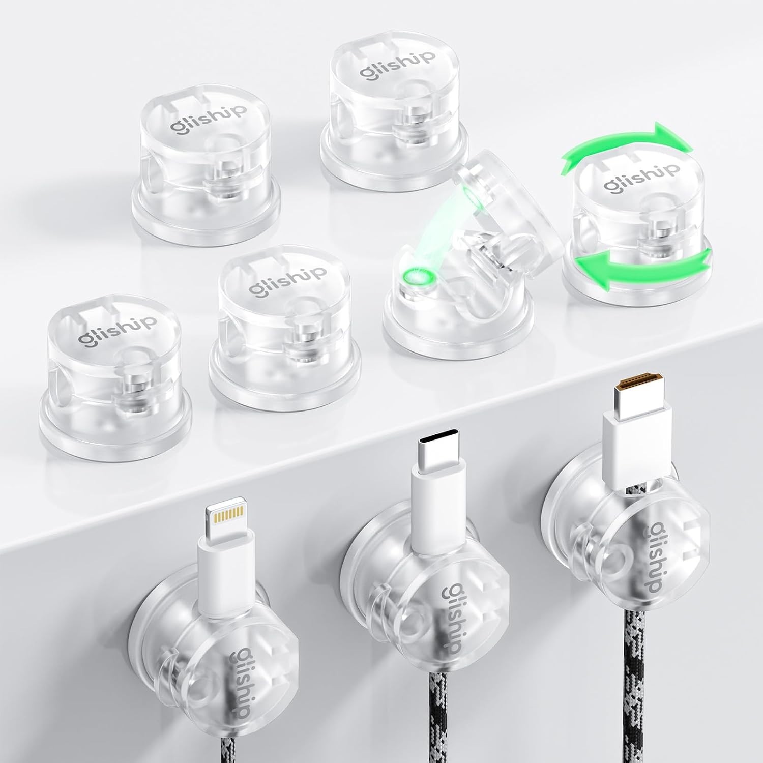 Upgraded 360° Magnetic Cable Clips - Strong Adhesive for Ultimate Cable Control