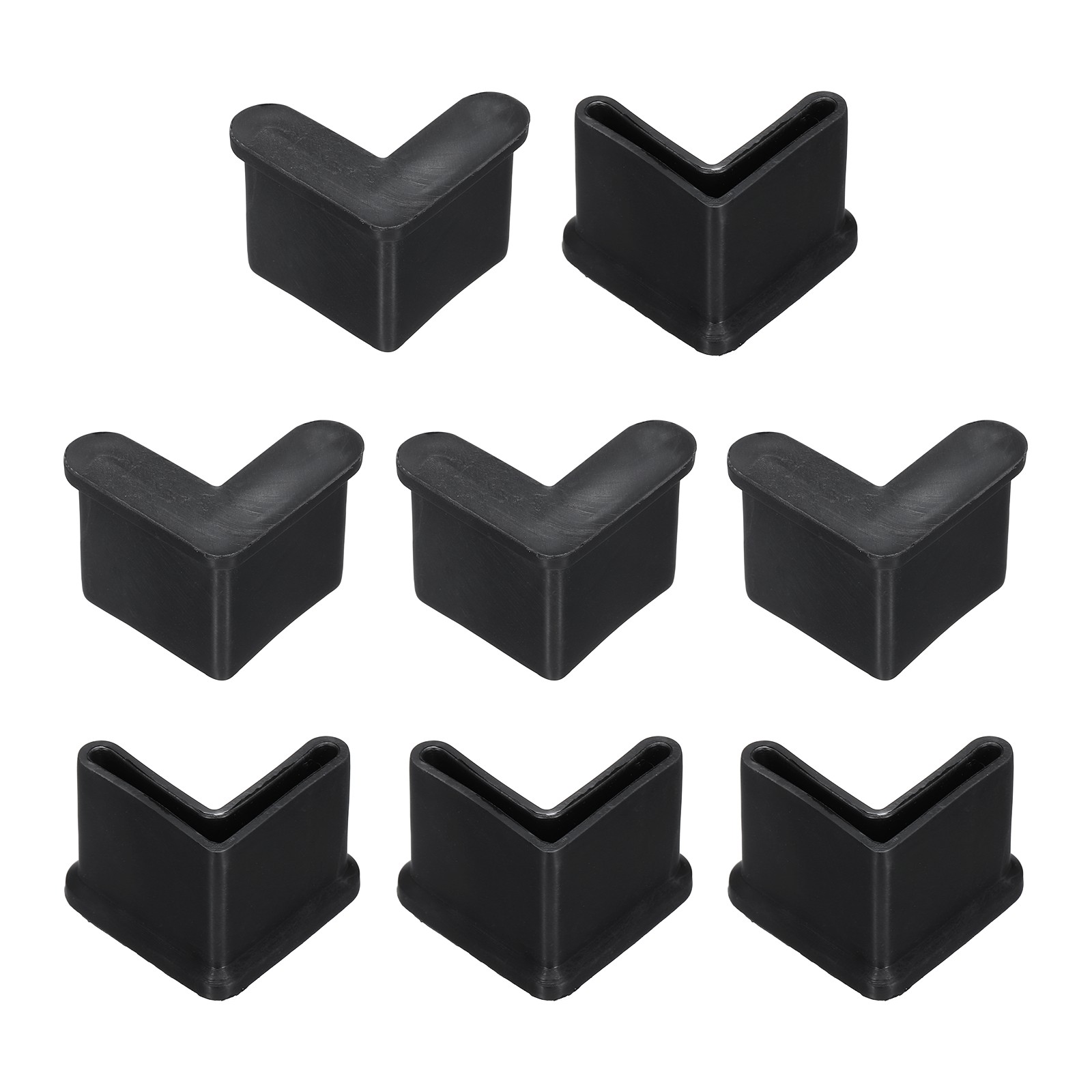 8Pcs 1" Bed Frame End Caps, Angle Iron Foot Pad Leg Protector, Black