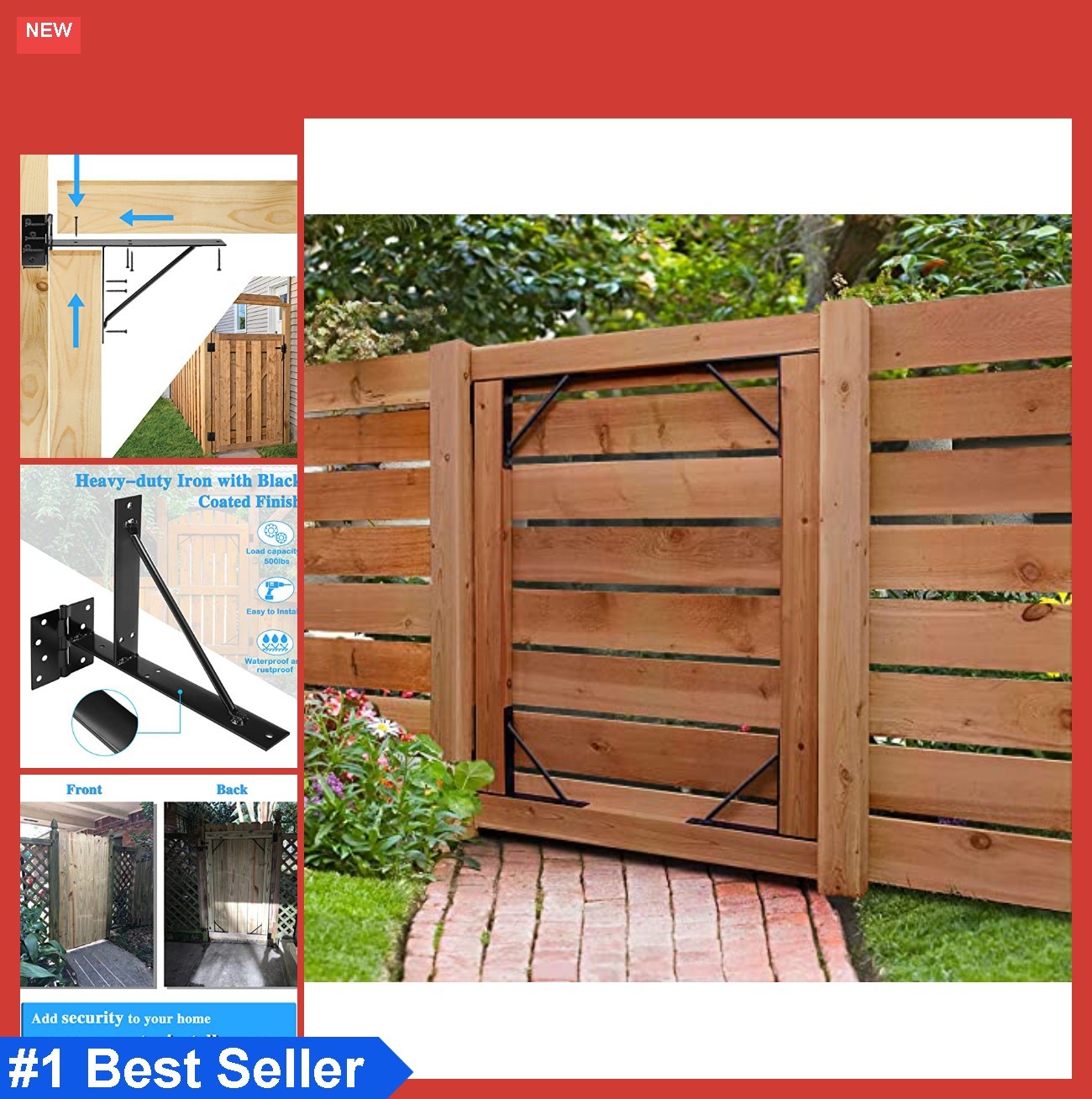 Heavy Duty Fence Gate Kit Hardware No Sag Brackets 2x4s Anti Sag For Wooden