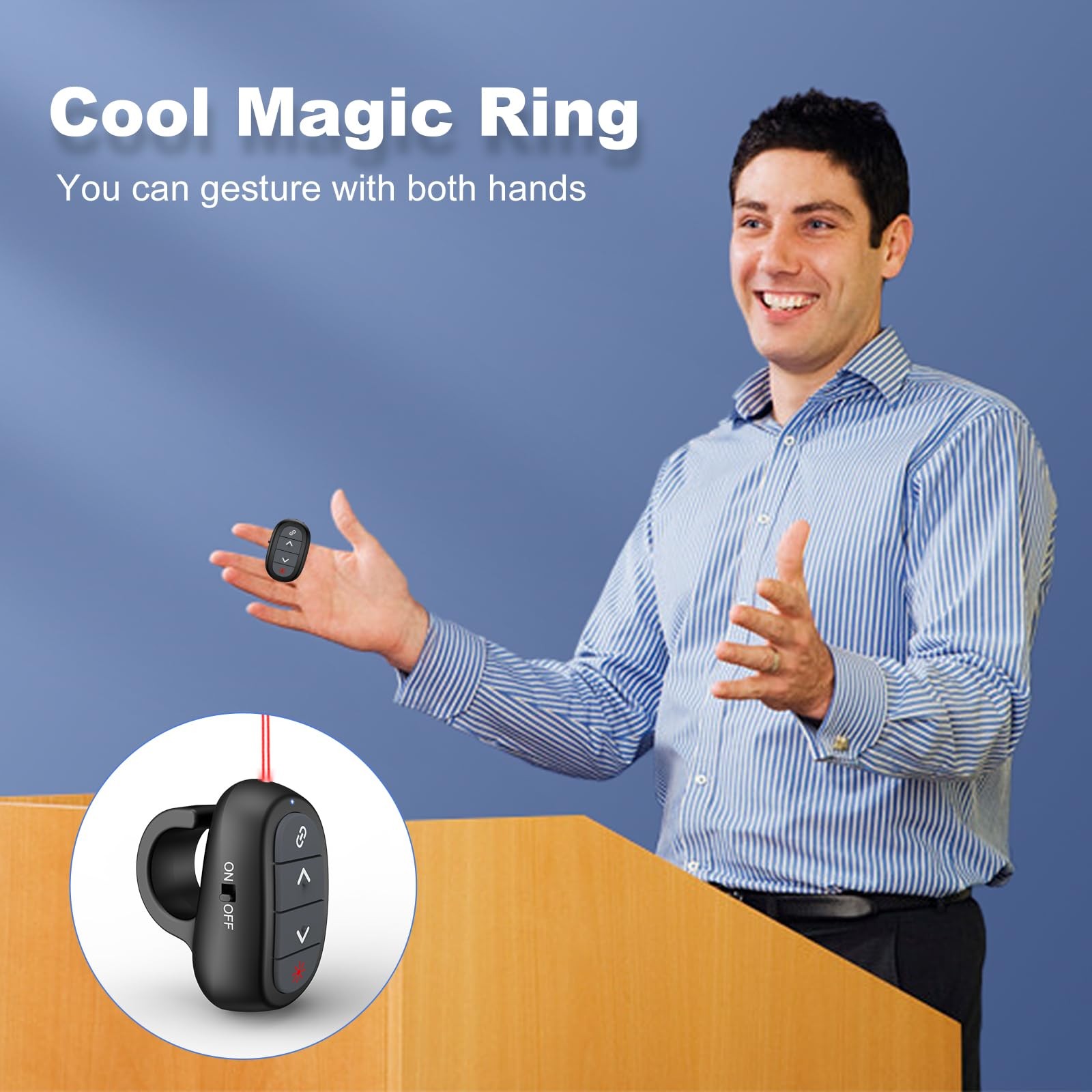 Presentation Clicker PowerPoint Wireless Presenter Remote: Laser Pointer Comp...