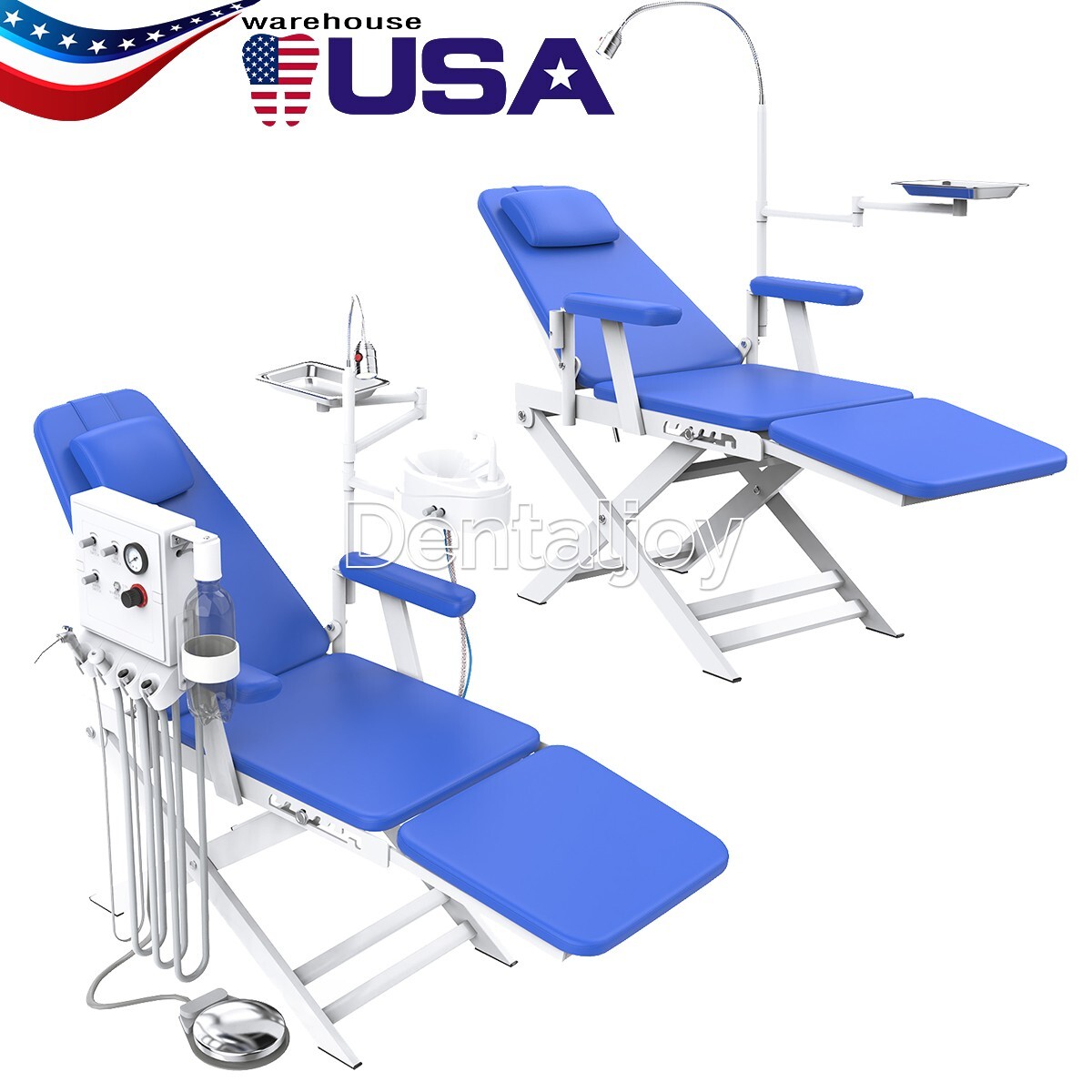 Dental Portable Folding Mobile Chair with LED Oral Light /Chair +Air Turbine 4H