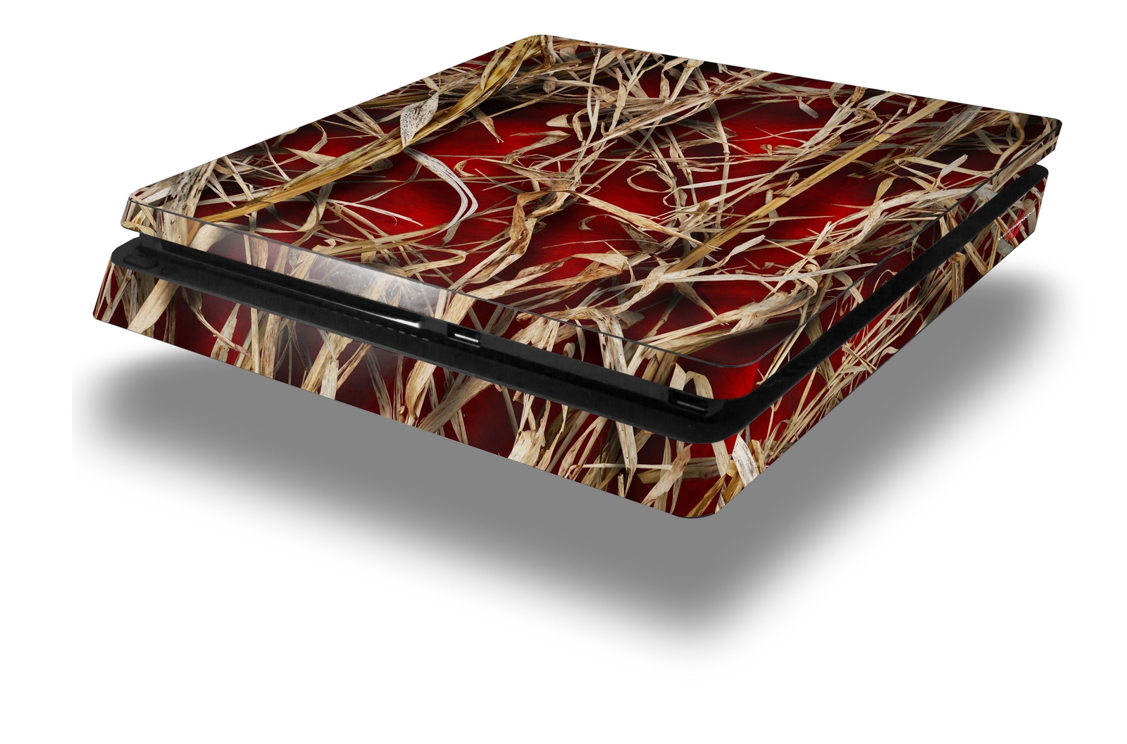 Skin for PS4 Slim WraptorCamo Grassy Marsh Camo Red Playstation 4 Console