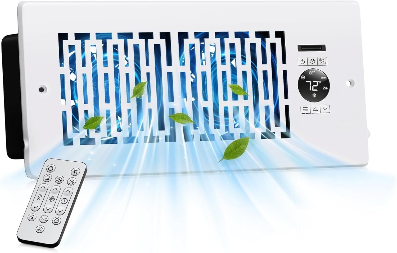 Smart Register Booster Fan for 4" x 10" Vents, Thermostat Control Improves Heati