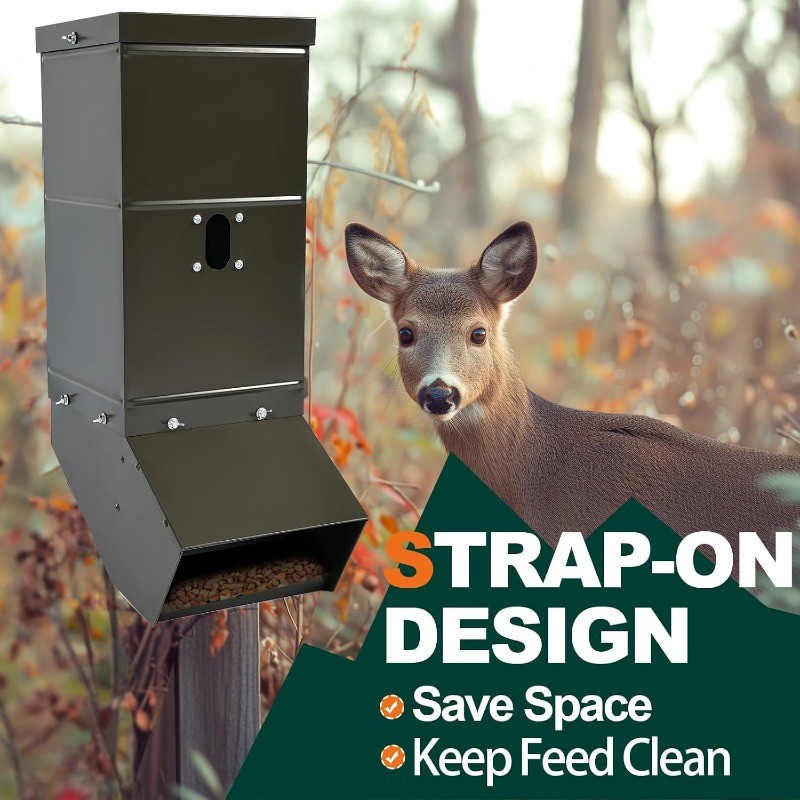 Tree Protein Hanging Deer Feeder with Waterproof Cover and Mounting Straps