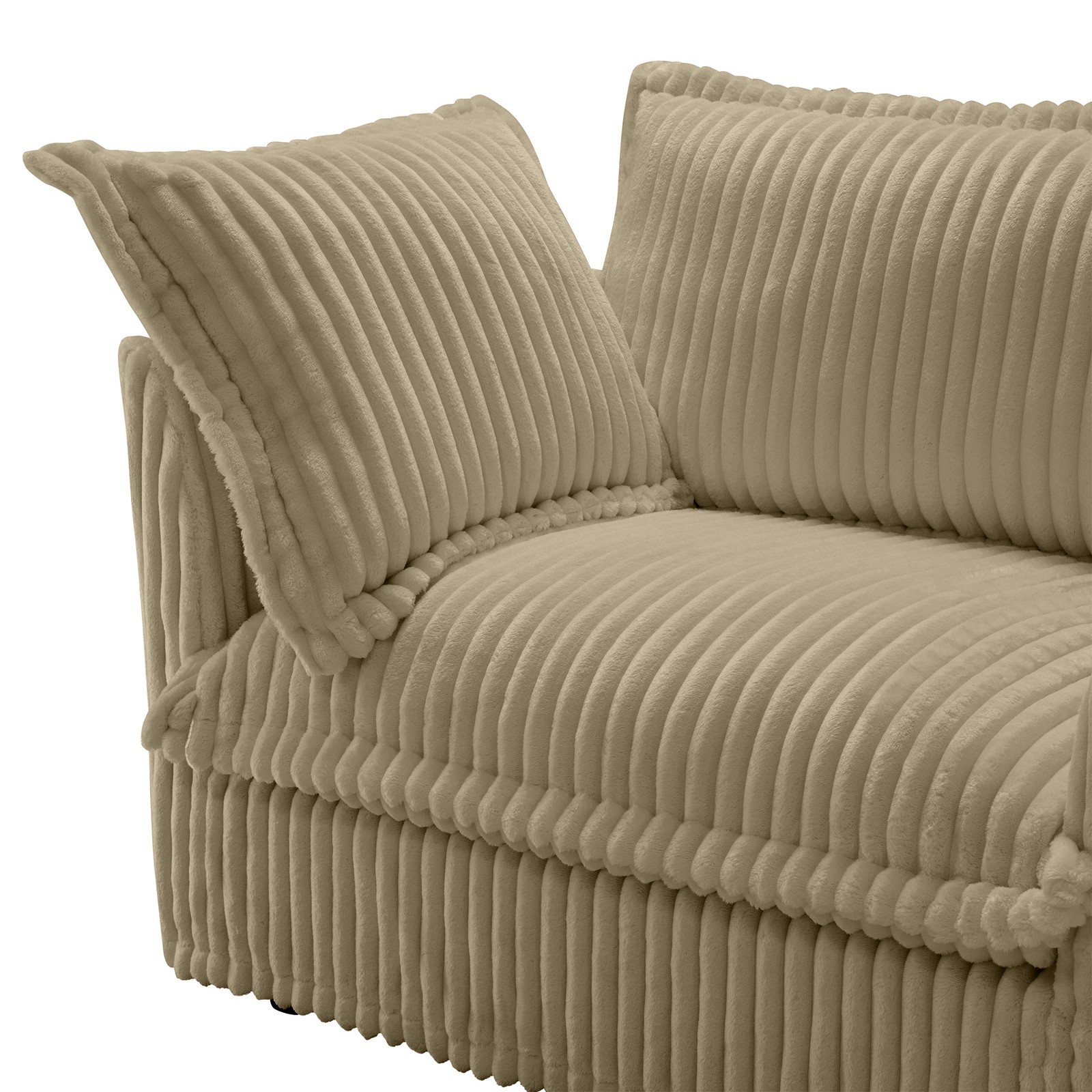Corduroy Sofa, Deep Seat, Removable Washable Covers, 300lb Capacity