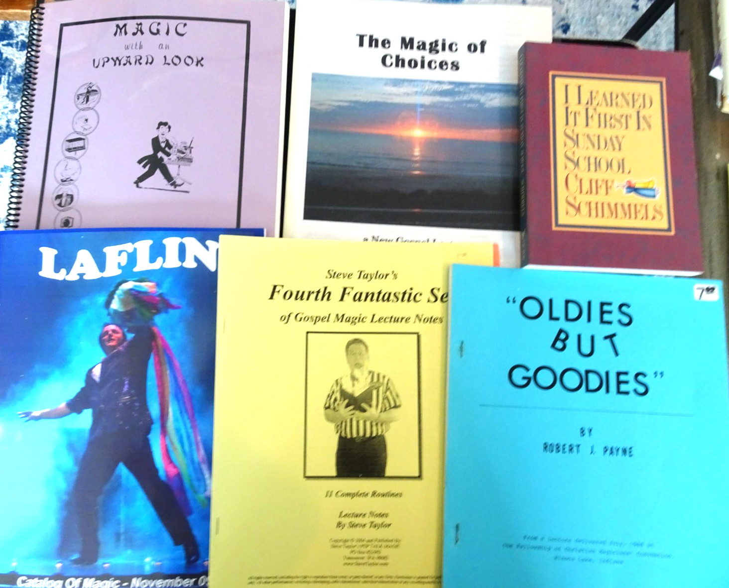LOT 37 - 6 GOSPEL MAGIC Books/notes Sundayl,Lecture,Goodies,Laflin,Ginn,Upward++