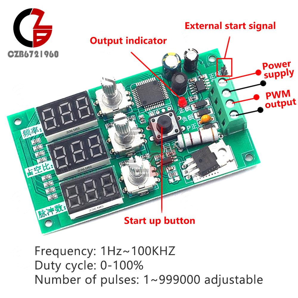 Adjustable PWM Pulse Frequency Duty Cycle Number PWM Dimming Speed Control New