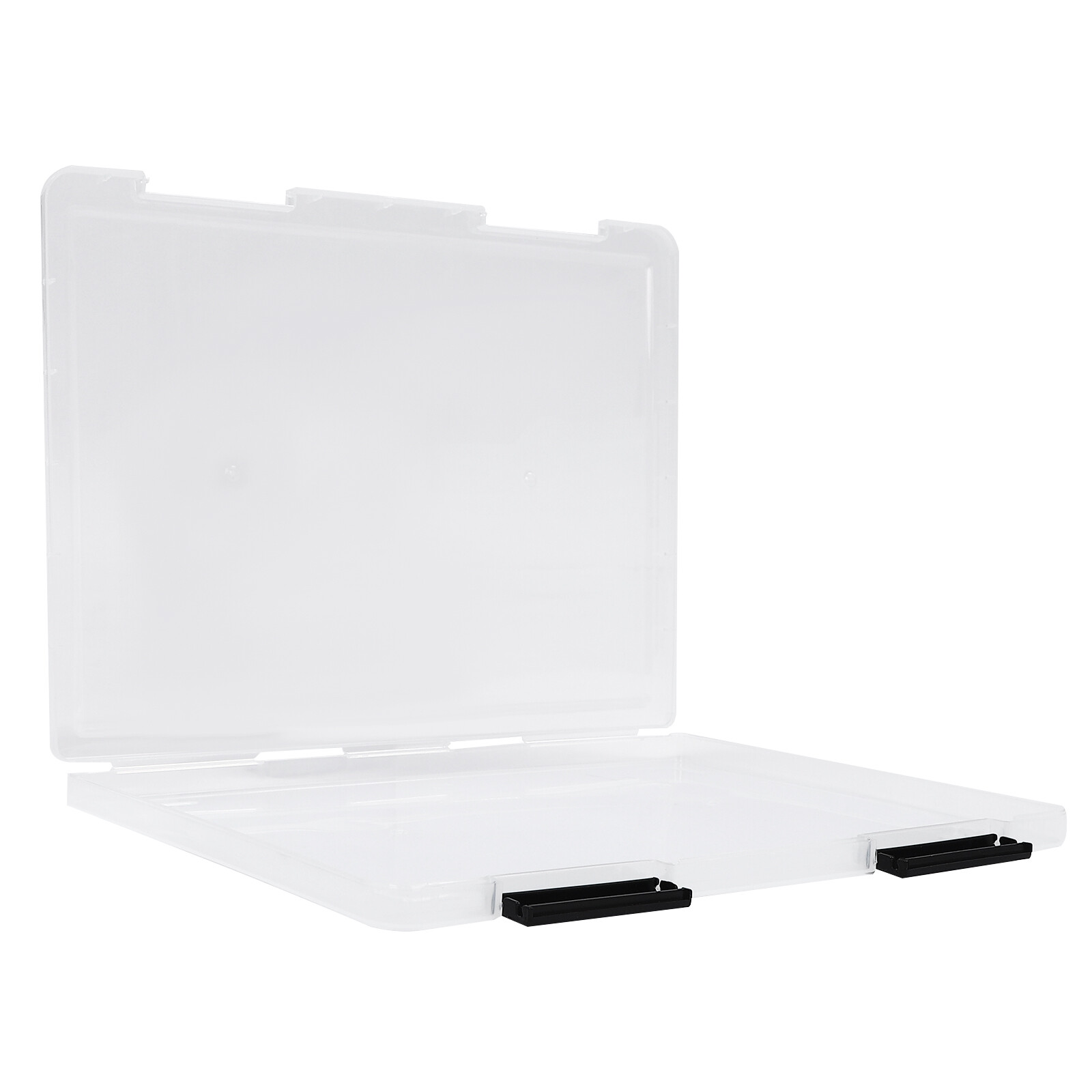 12 Pcs A4 Clear File Boxes Paper Storage Box Document File Holder with Buckle