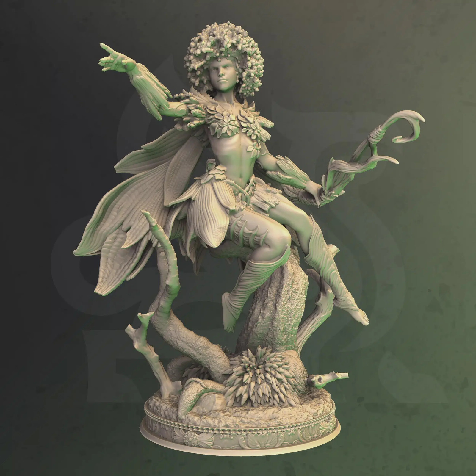 Female Dryad Druid Miniature - Elenil, Dryad of Passage - DM Stash 32mm