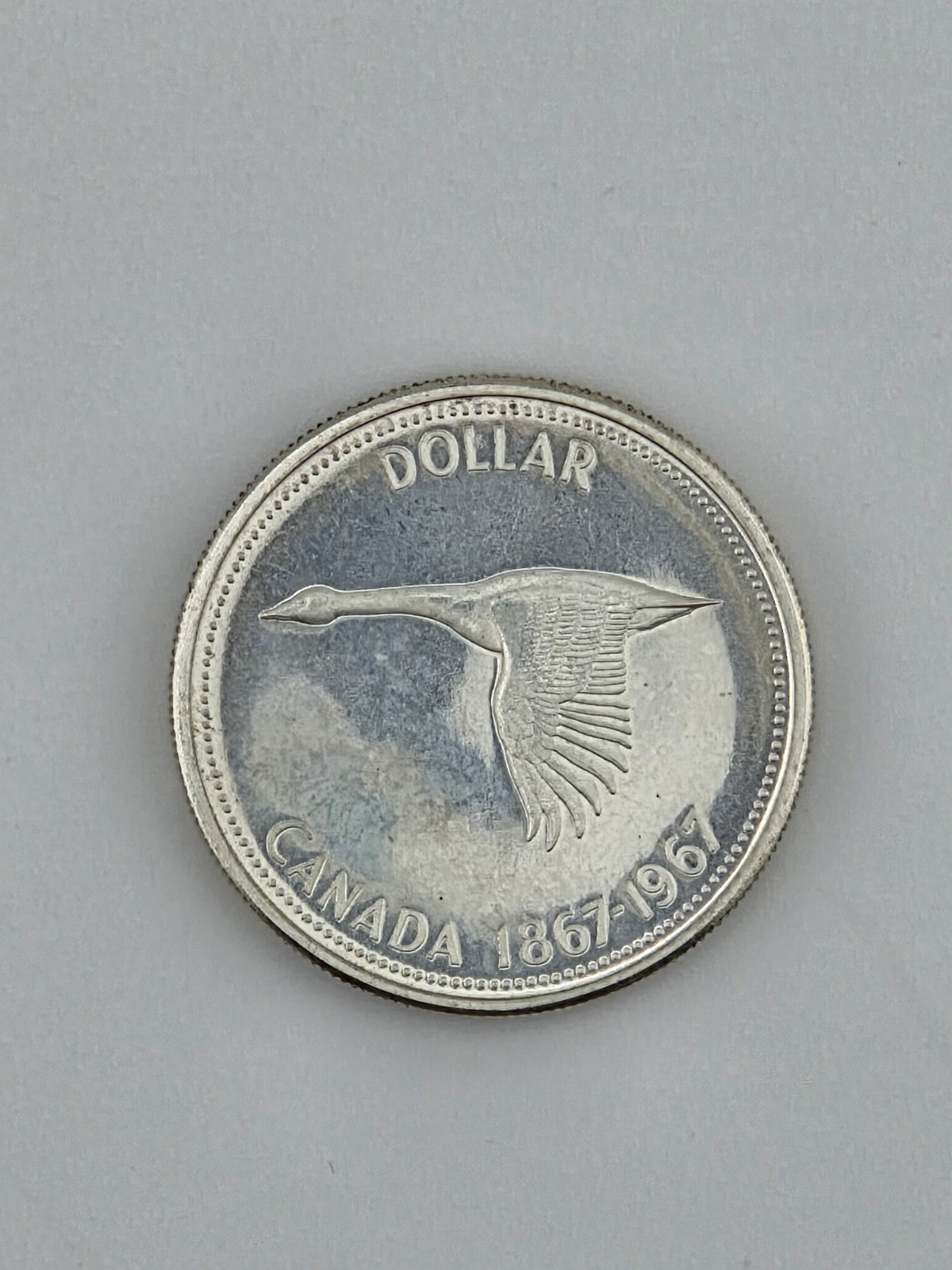 1967 Canada Silver Dollar Flying Goose Centennial Coin 80% Uncirculated UNC #1