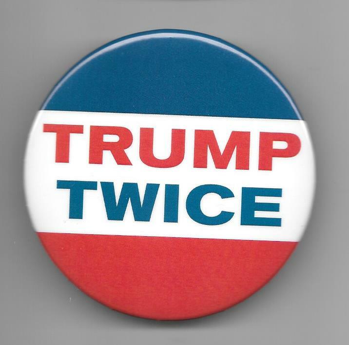 TRUMP TWICE pinback button pin