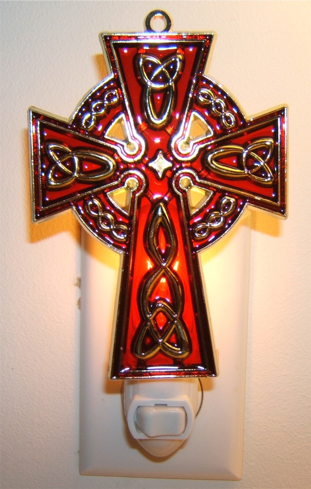 New Red Celtic Cross Night Light Home Decor Free Ship