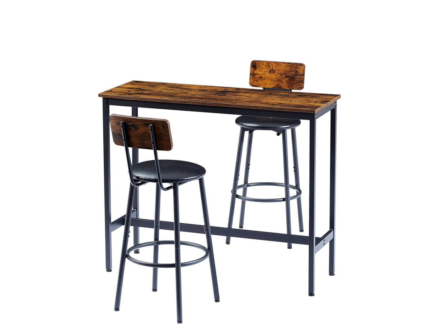 3 Piece Bar Table Set Counter Height Kitchen Pub Tables w/ 2 Bar Stools