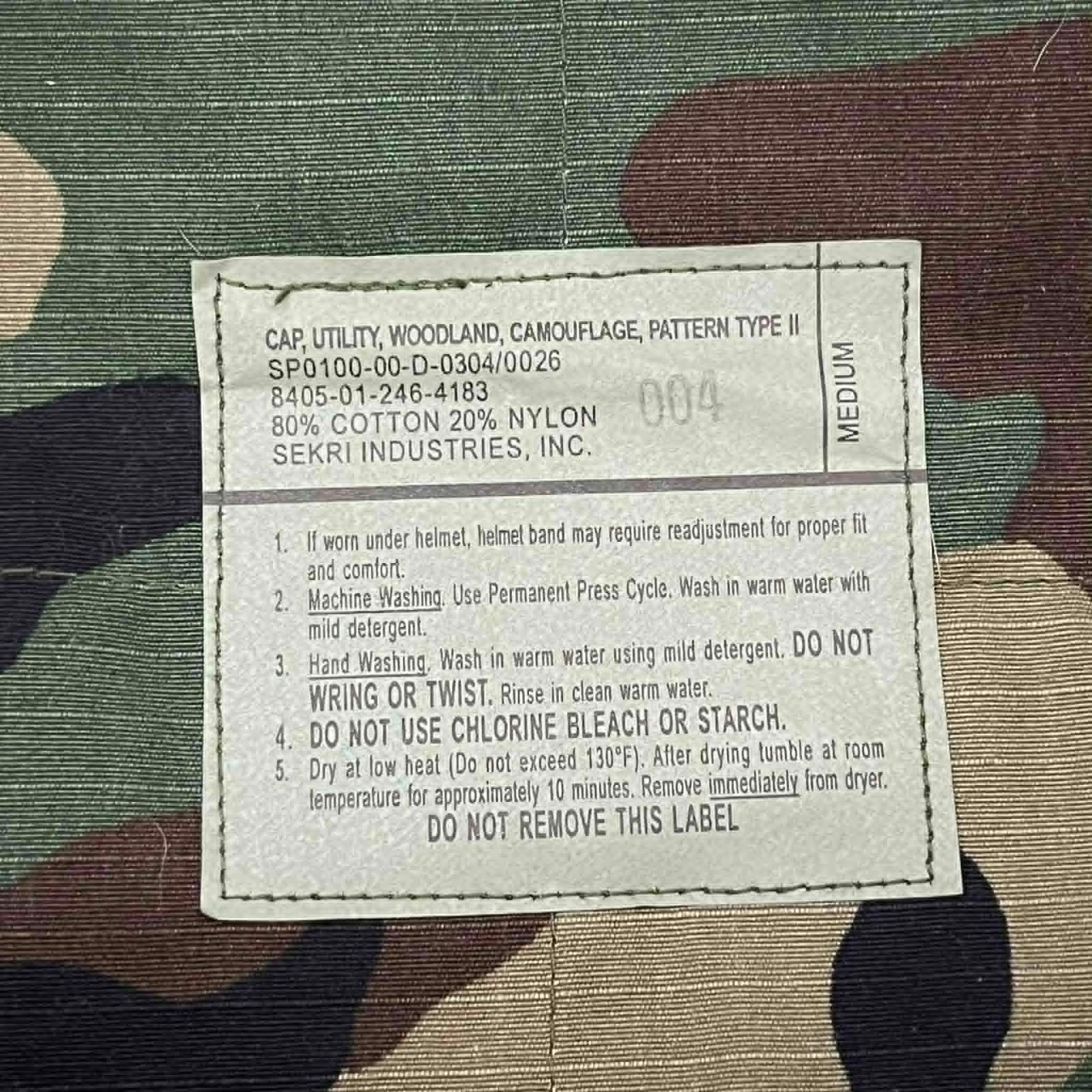 US Army Woodland Utility Camo Type II Size Medium